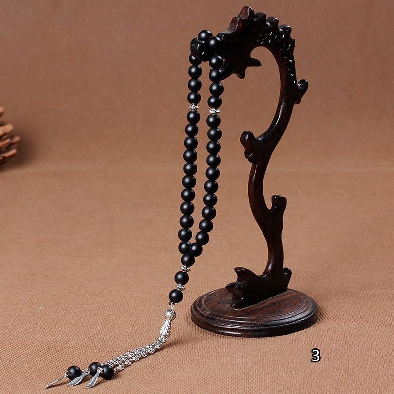 33 Natural stone agate crystal rosary bracelet