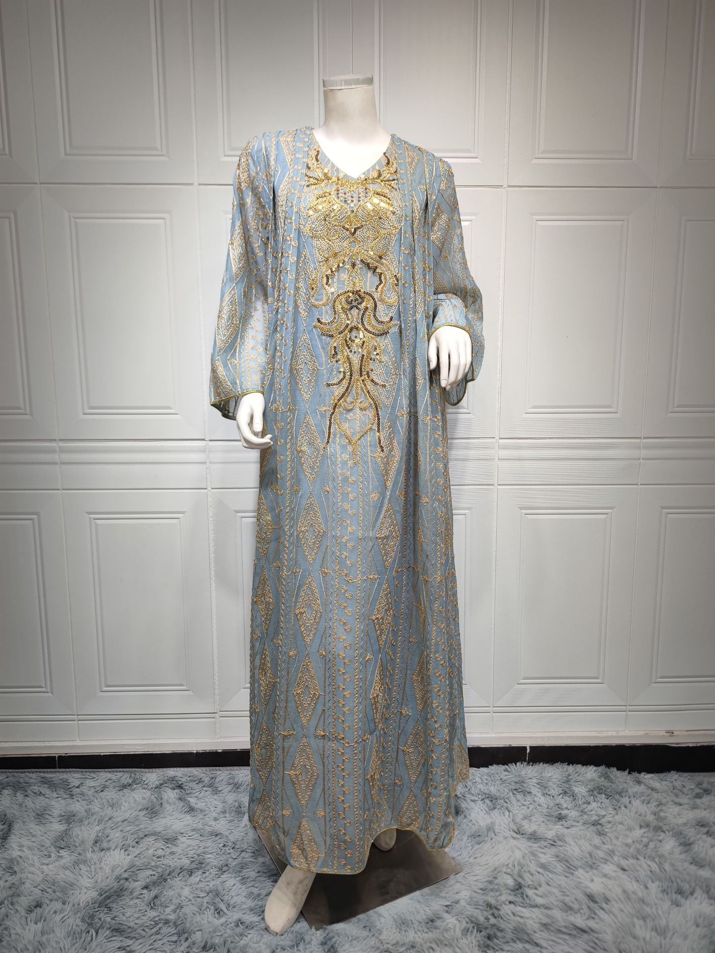 Saudi Dubai Evening Gown Embroidered Robe