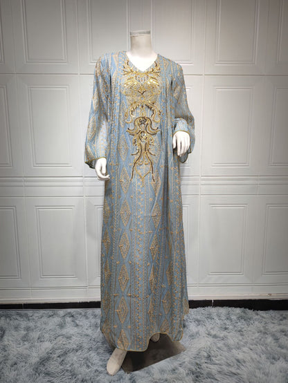 Saudi Dubai Evening Gown Embroidered Robe