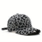 Leopard Print Corduroy Baseball Cap