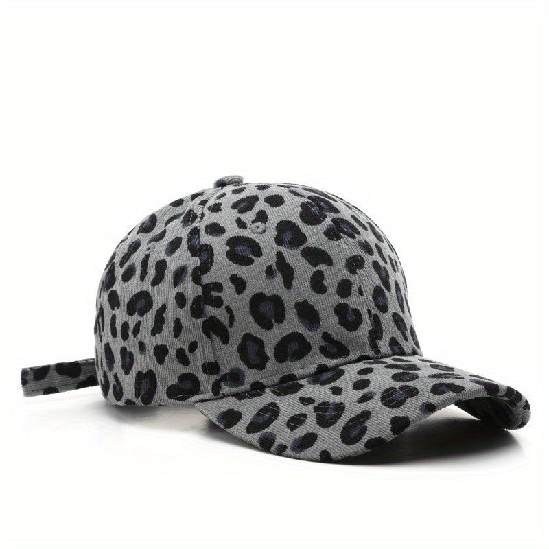 Leopard Print Corduroy Baseball Cap