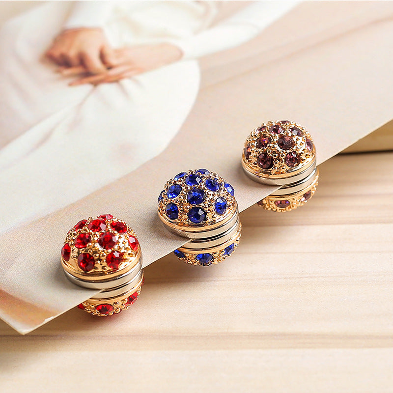 Alloy Diamond Magnetic Buckle Corsage Silk Scarf