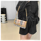 Striped Waterproof PU Leather Crossbody Bag