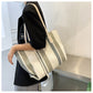 Canvas Striped Crossbody Tote Bag