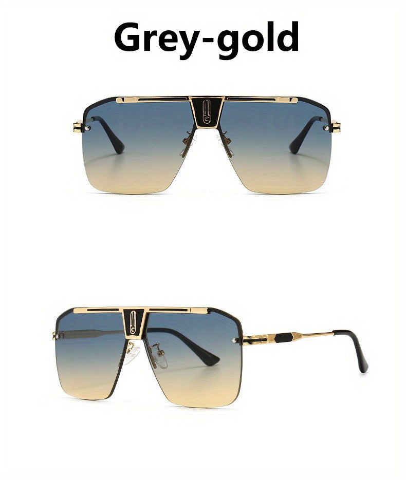 Oversized Rimless Stainless Steel Glasses