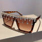Oversized Rhinestone Square Sunglasses