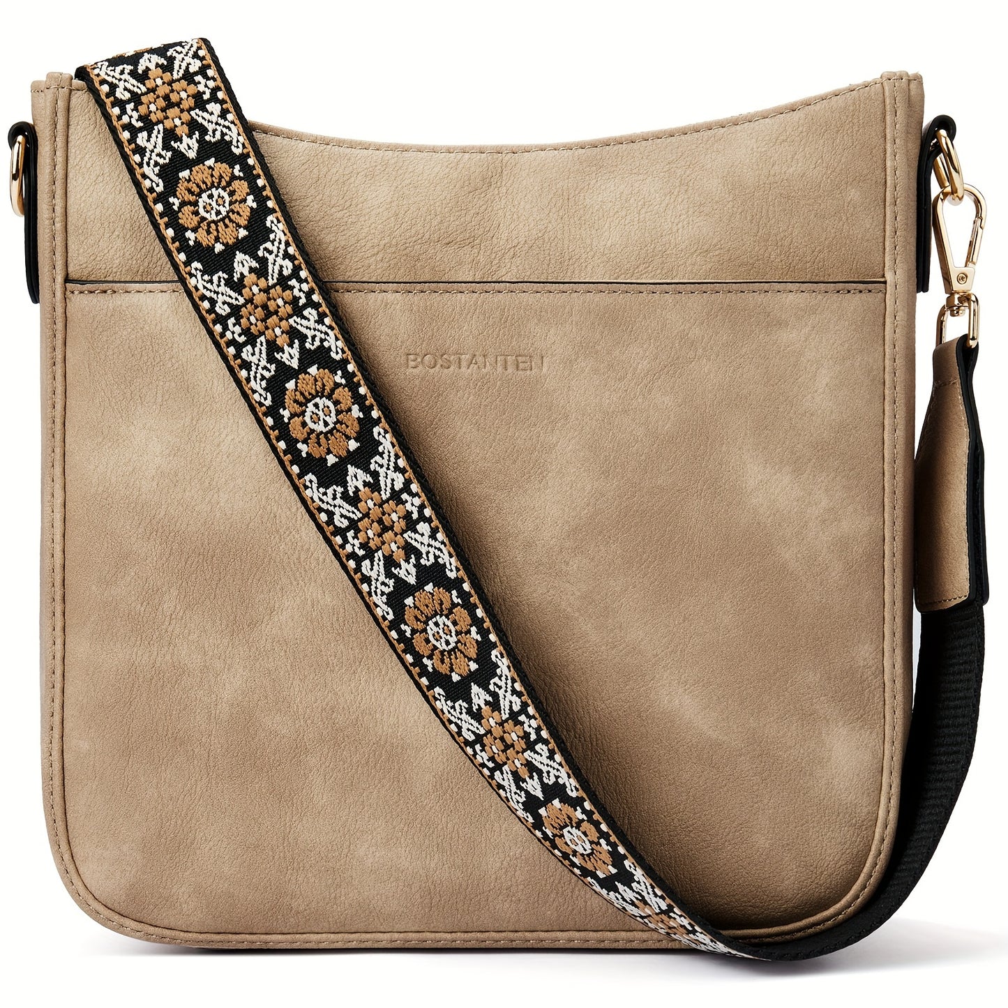 Vegan Leather Hobo Crossbody Bag