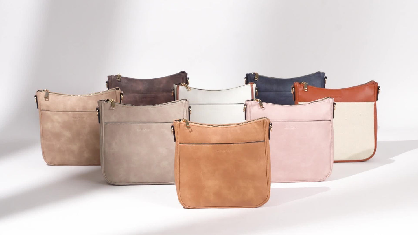 Vegan Leather Hobo Crossbody Bag