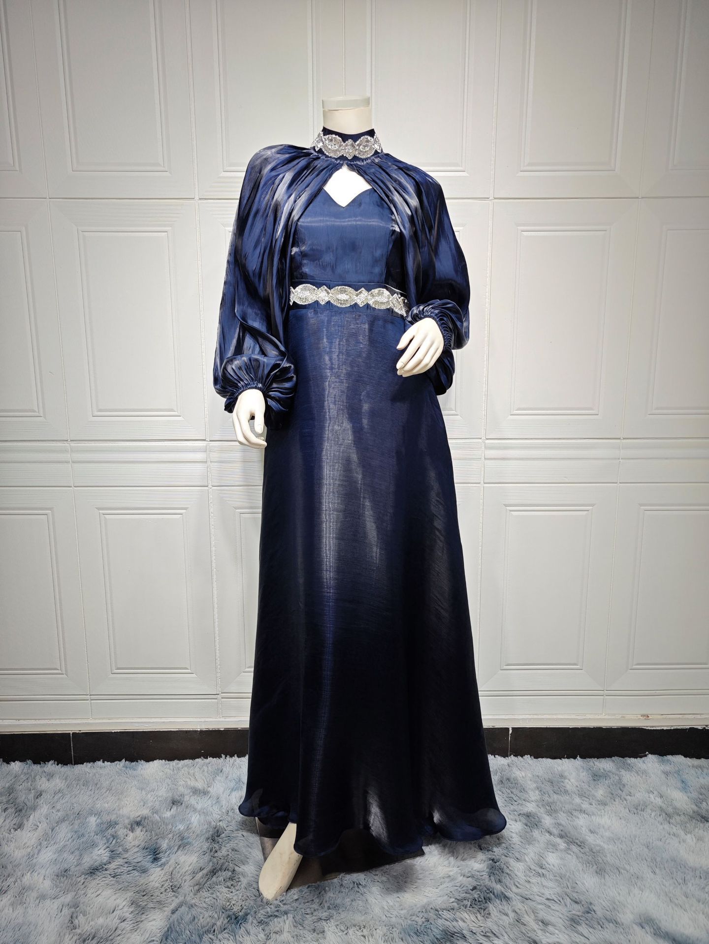 2-Piece Satin Abaya Robe
