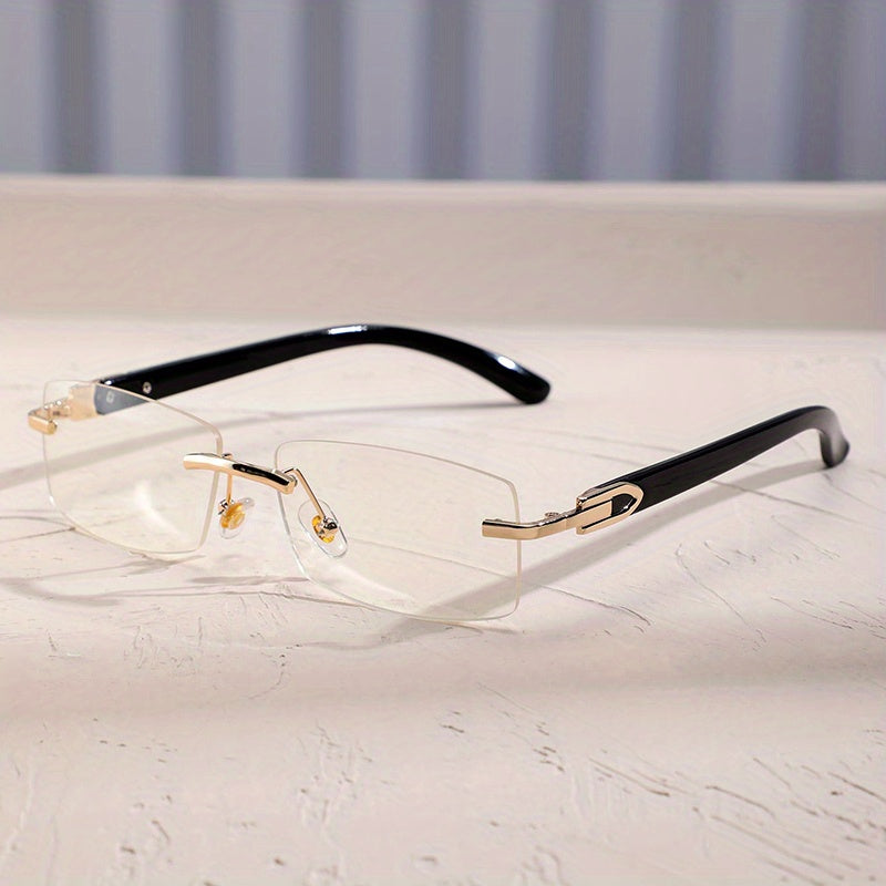 Gradient Rectangular Rimless Sunglasses