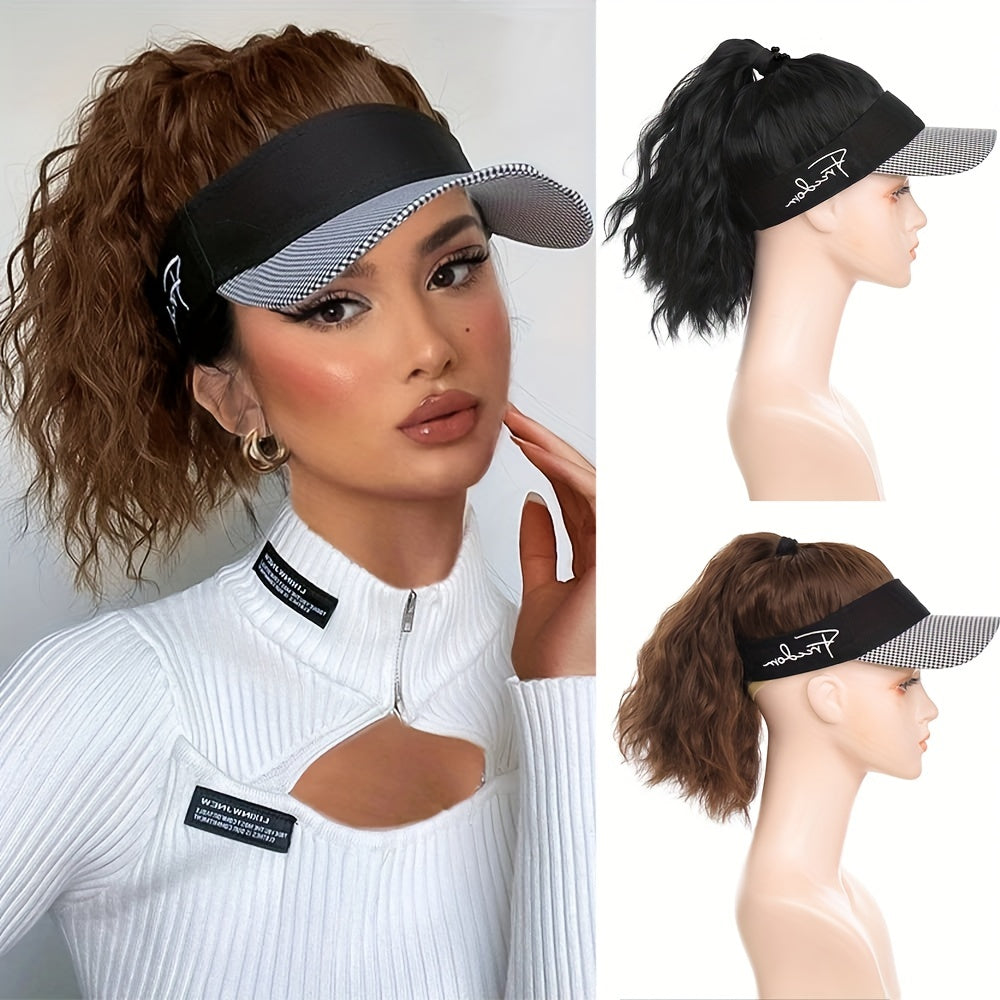 Chic Houndstooth Ponytail Cap Wig