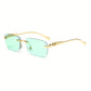Retro Cheetah Rimless Glasses