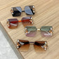 Rhinestone Gradient Rimless Glasses