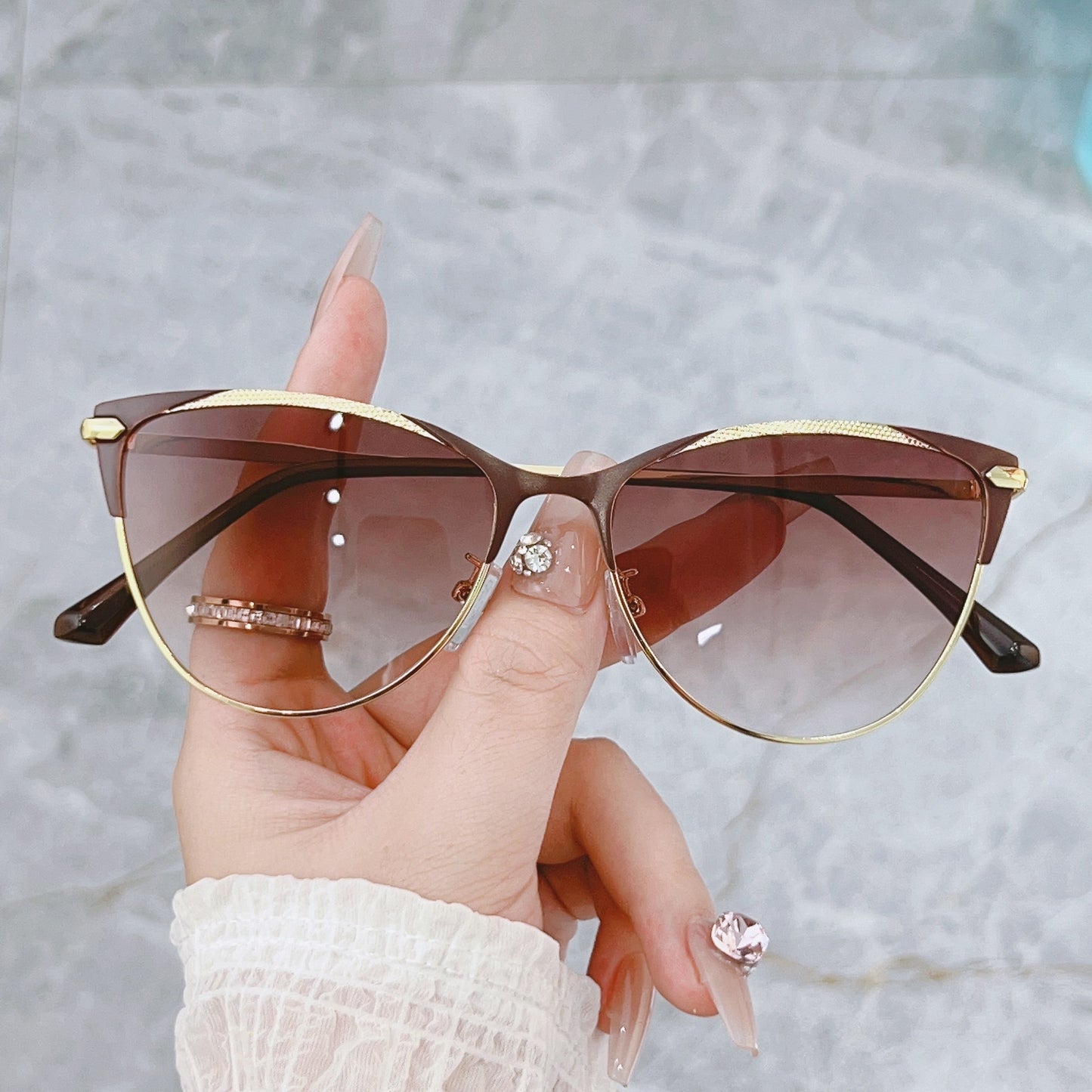 Round Cat-Eye Anti-Glare Sunglasses