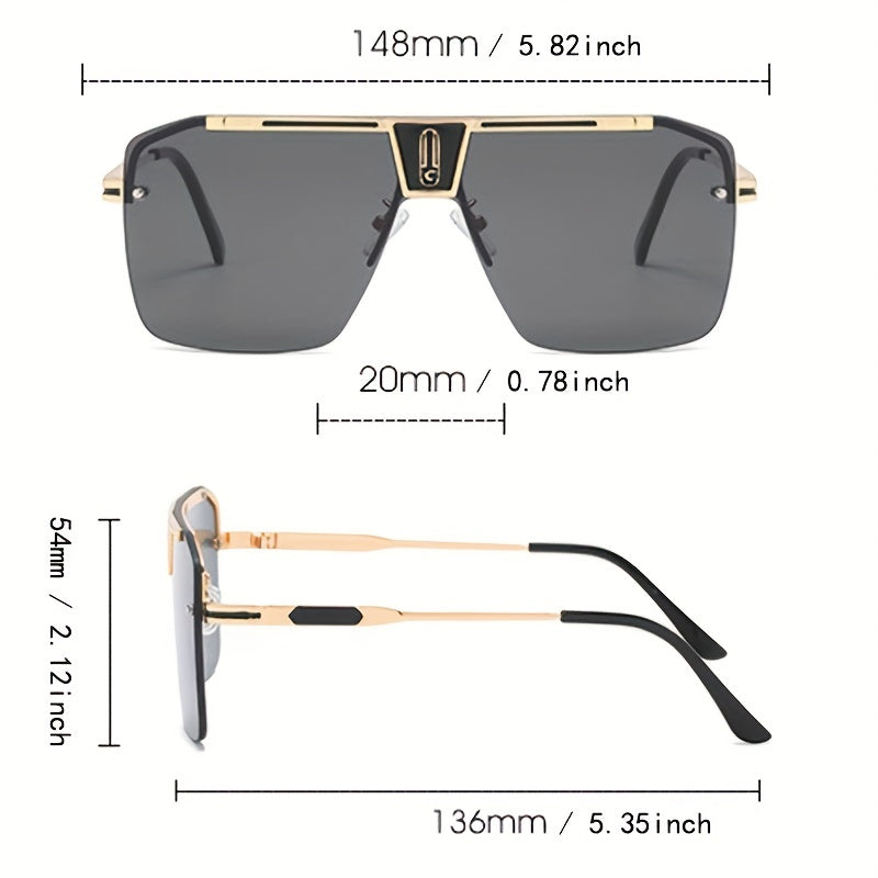 Oversized Rimless Stainless Steel Glasses