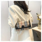 Striped Waterproof PU Leather Crossbody Bag