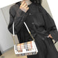 Striped Waterproof PU Leather Crossbody Bag