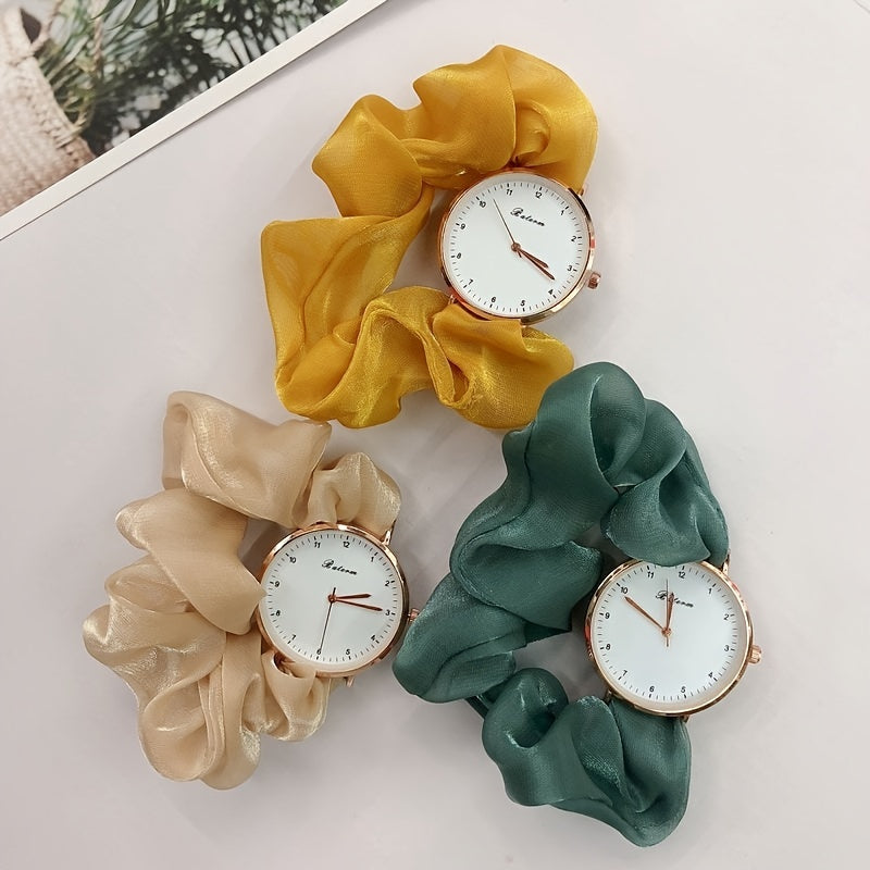 Sparkling Satin Strap Quartz Watch