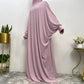 Women’s Traditional Solid Color Long Sleeve Loose Abaya Robe