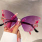 Y2K Rhinestone Butterfly Sunglasses