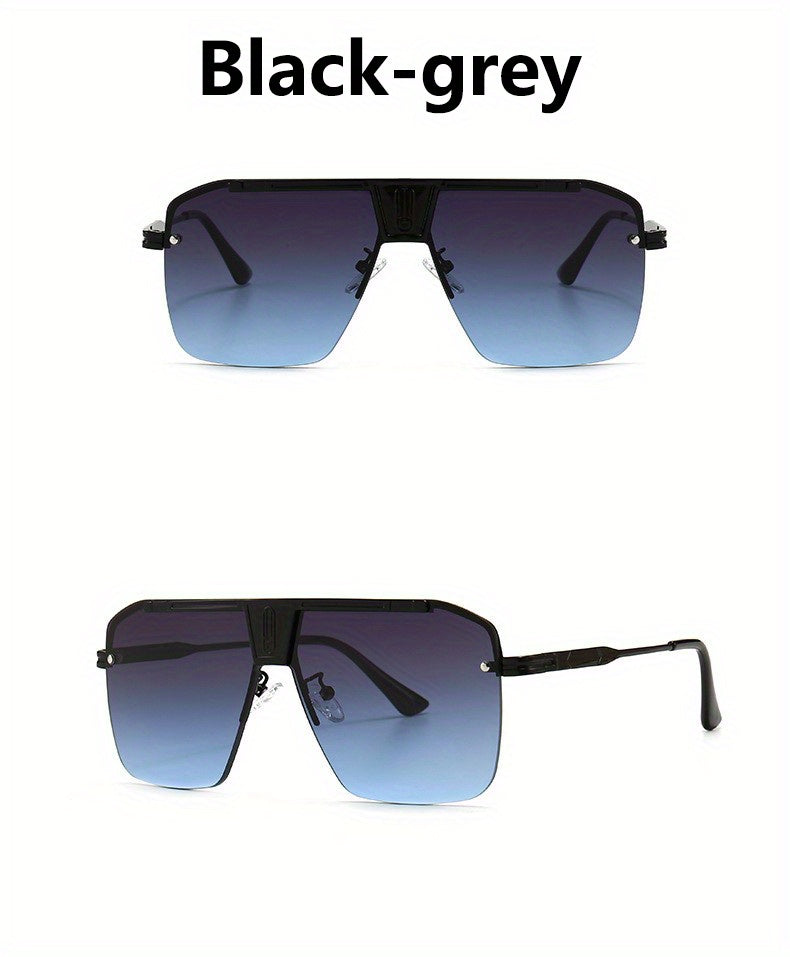 Oversized Rimless Stainless Steel Glasses