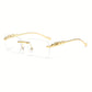 Retro Cheetah Rimless Glasses