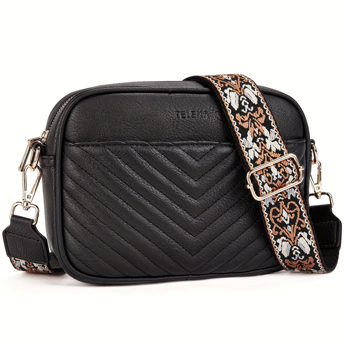 Quilted Vegan Leather Crossbody Bag