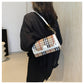 Striped Waterproof PU Leather Crossbody Bag
