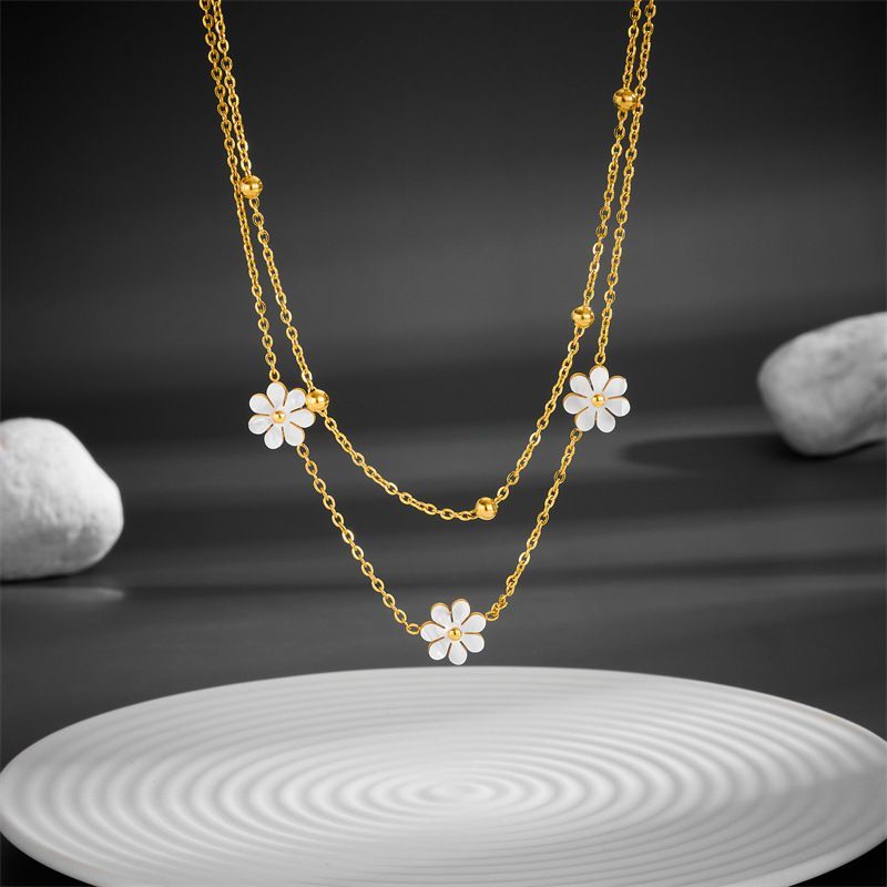 Stainless Steel Daisy Jewelry Set