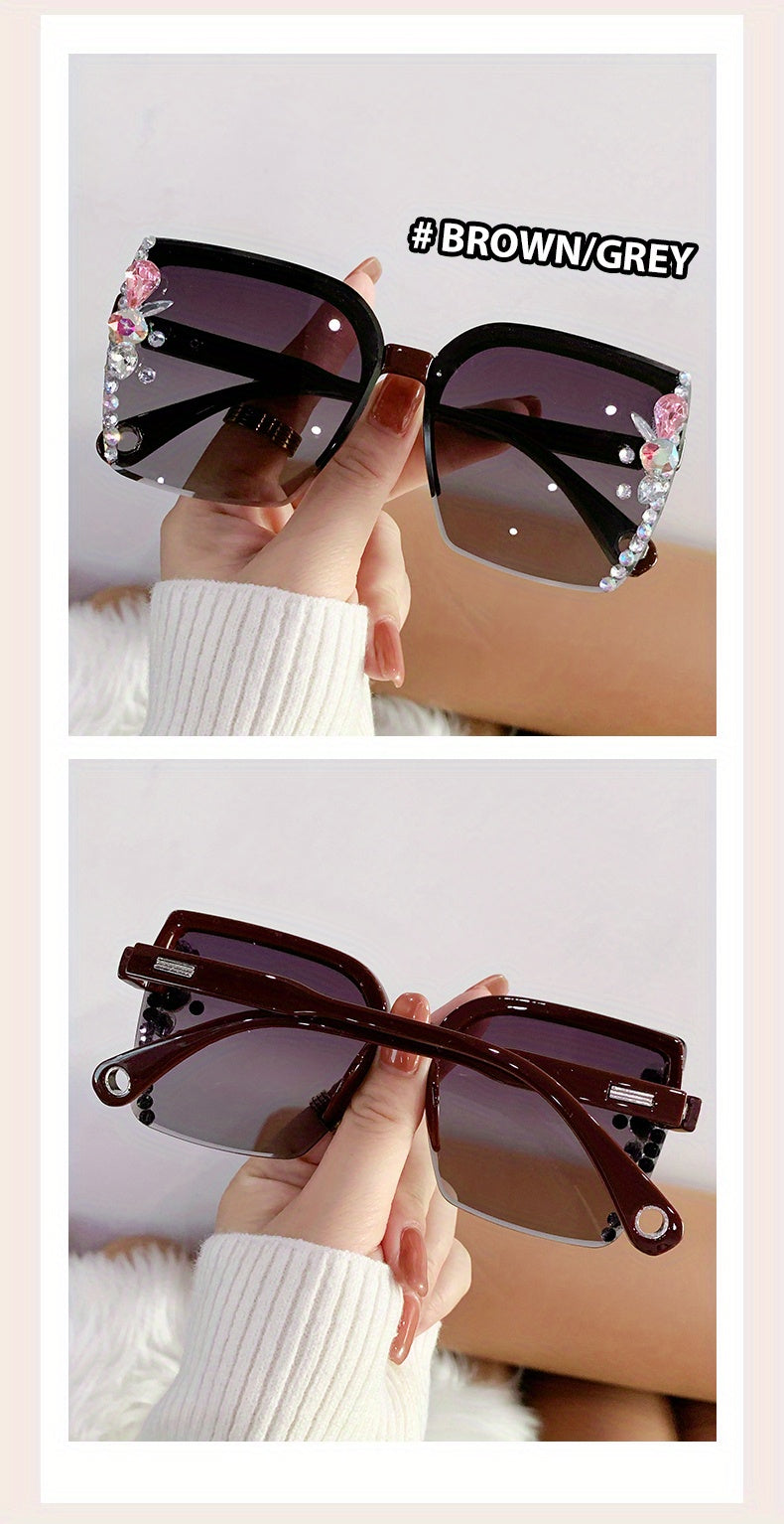 Rhinestone Square Gradient Sunglasses