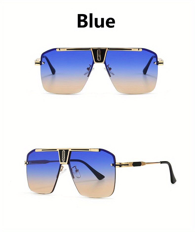 Oversized Rimless Stainless Steel Glasses