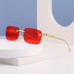 Retro Cheetah Rimless Glasses