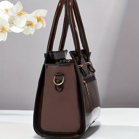 2-Piece Crocodile Pattern Tote Bag Set