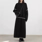 Color-contrasting Stripe Skirt Two-piece Set Idle Style Loose Pullover Sweater Set Women