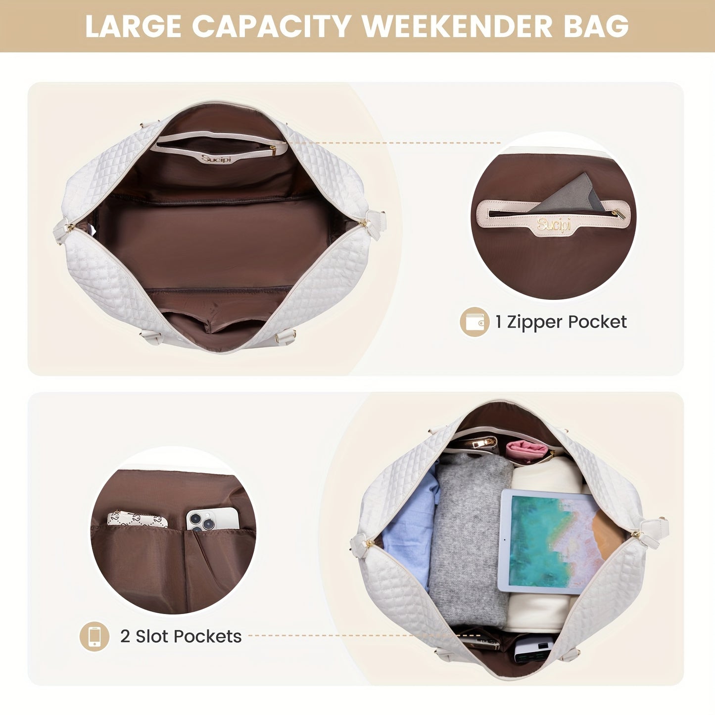 Canvas Weekender Travel Duffle Bag