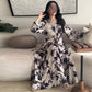 Women’s Printed Long Sleeve Robe with Elegant Design