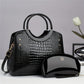 Luxury PU Leather Handbag & Clutch Set