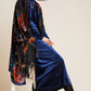 Women’s Burnout Velvet Floral Kimono Cardigan