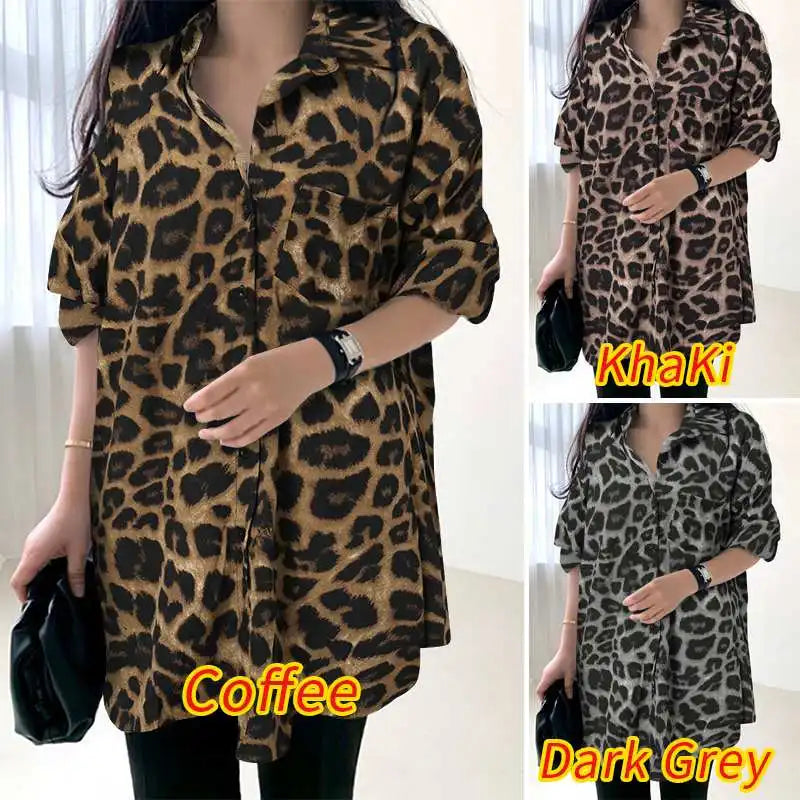 Women's Leopard Print Boho Blouse