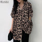 Women's Leopard Print Boho Blouse