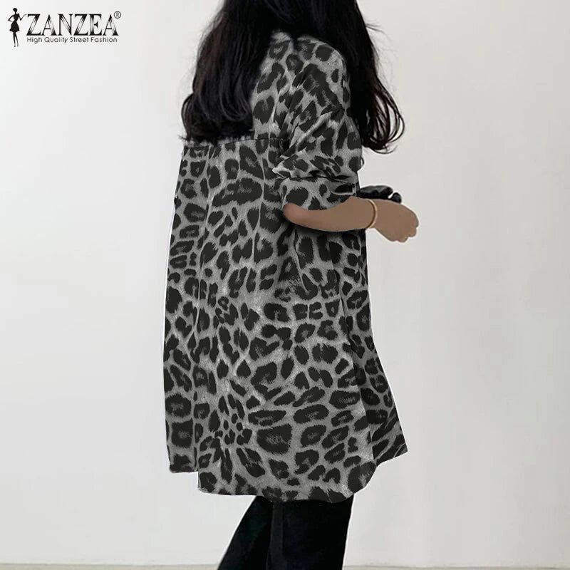 Women's Leopard Print Boho Blouse