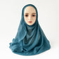 Muslim Kerchief Slub Cotton Scarf Tassel