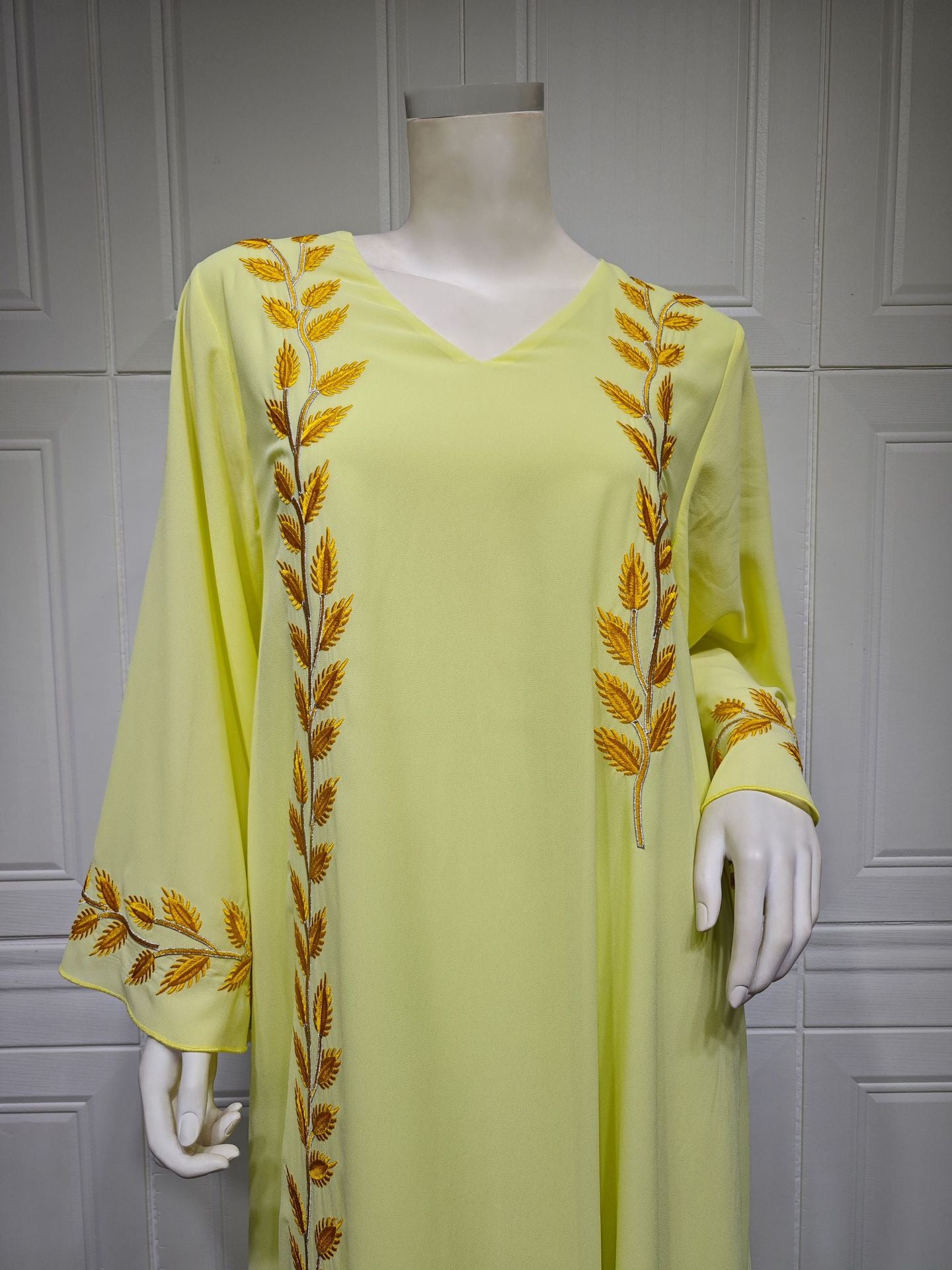 Women's Embroidered Abaya Dress with Scarf