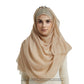 Muslim Kerchief Slub Cotton Scarf Tassel