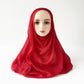 Muslim Kerchief Slub Cotton Scarf Tassel