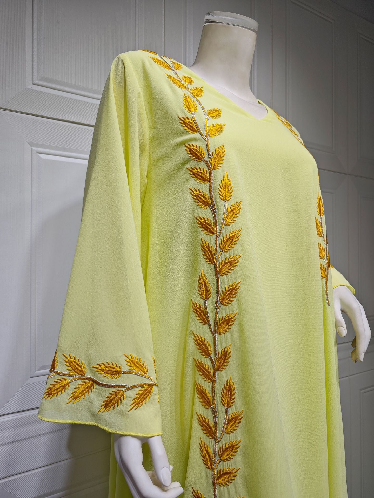 Women's Embroidered Abaya Dress with Scarf