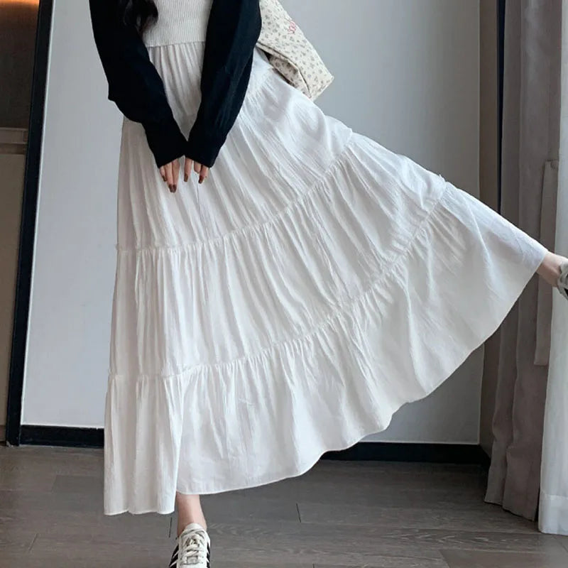 Women's High-Waist Patchwork A-Line Skirt