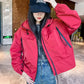 Plus-Size Hooded Windbreaker Jacket