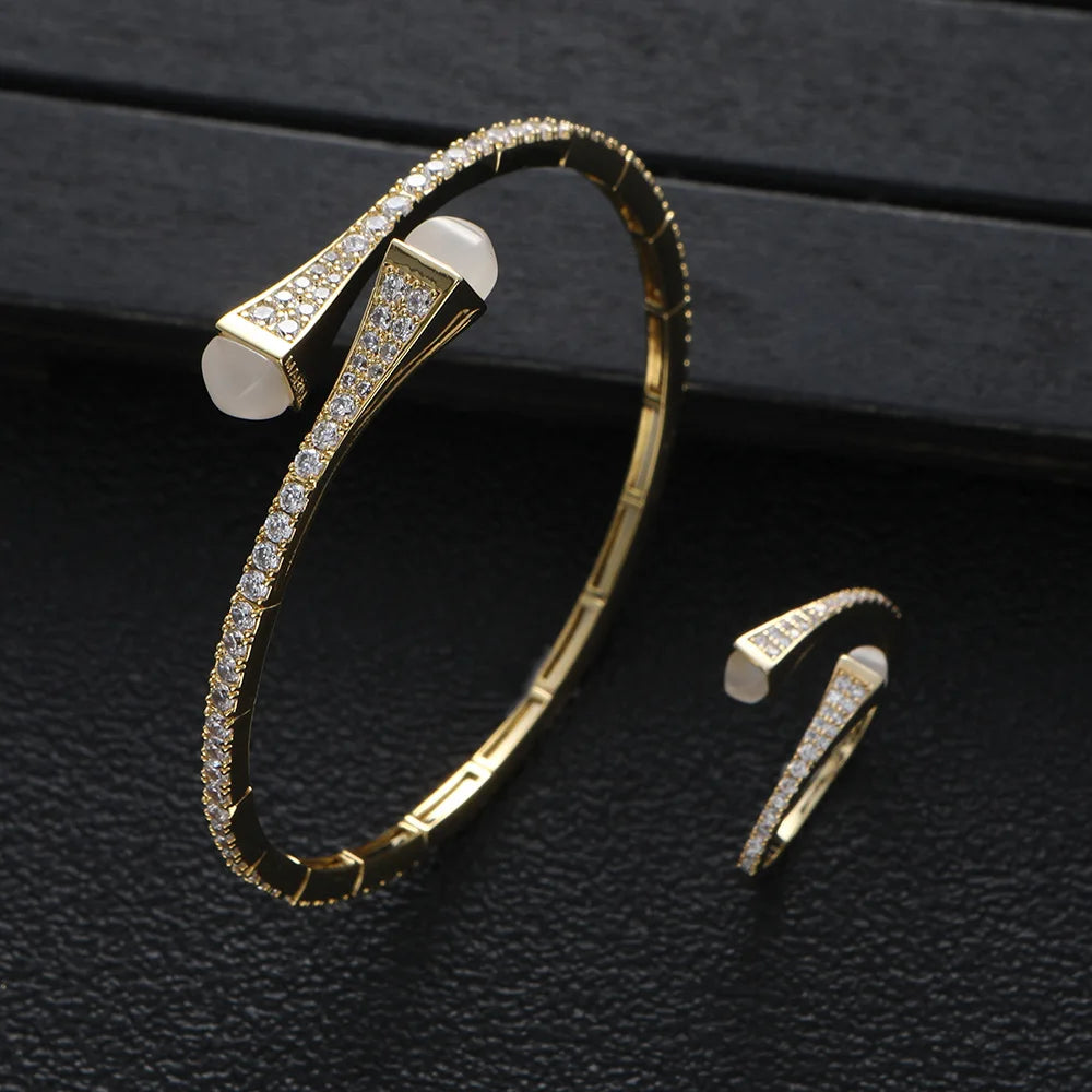 Gold Resin Bracelet & Ring Set