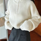 Women's Loose Half-Zip Turtleneck Sweater